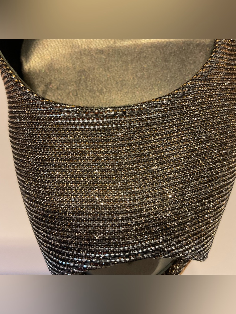 Stuart Weitzman Glitter Metallic Anna Cork Wedge Peep Toe Pumps Shoes Luxury 8 - Picture 7 of 11